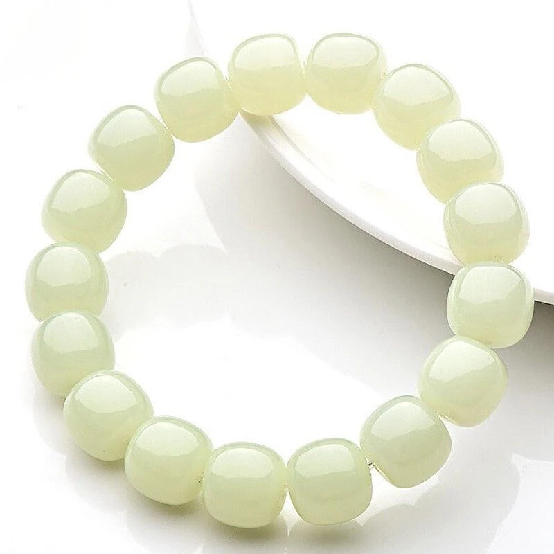 天然珠宝玉石直播为请误乱拍白色时尚白色老型玉手串