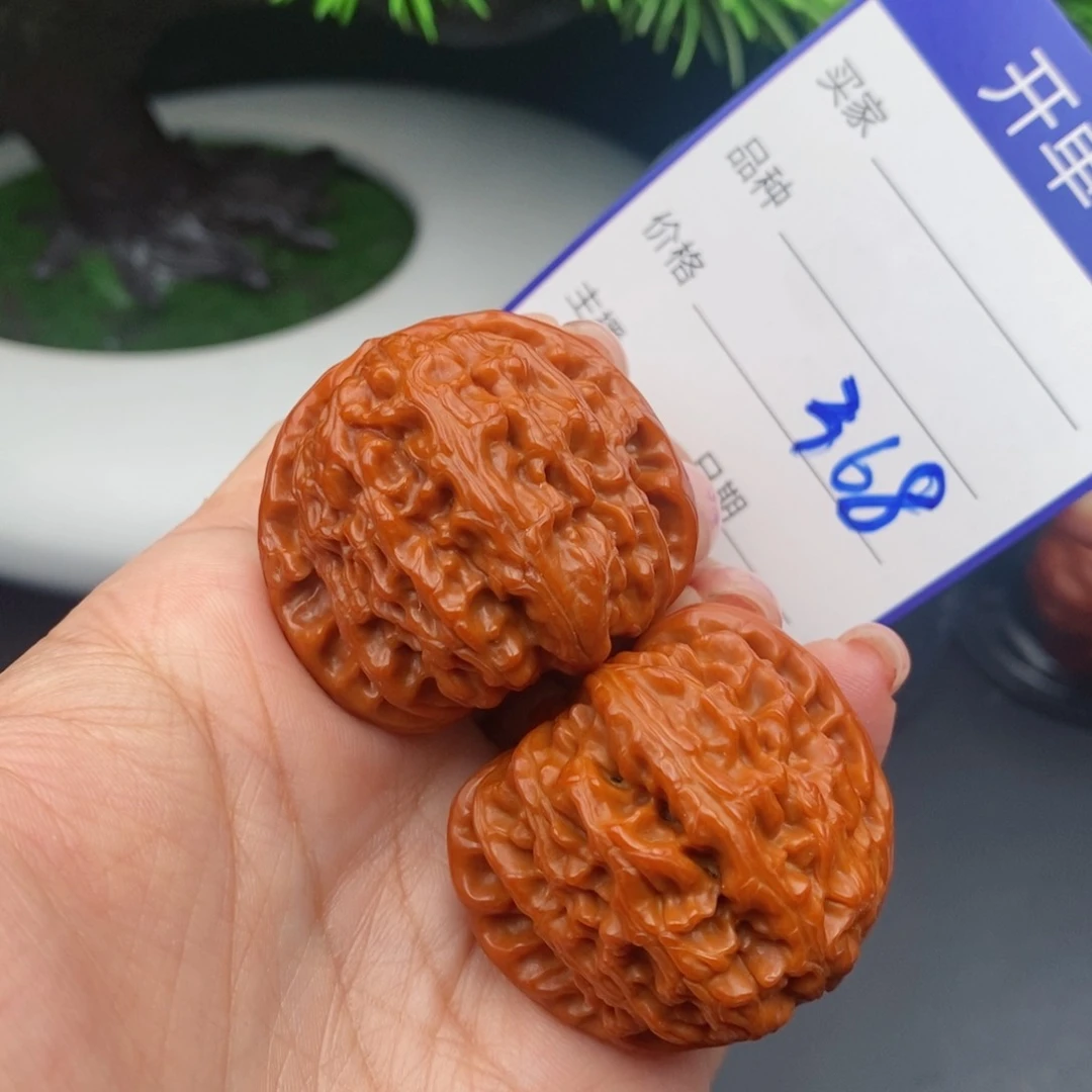 文玩核桃把件38球白368