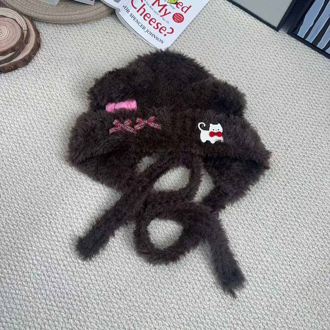 2024秋冬新款保暖百搭休闲毛线针织护耳帽8198