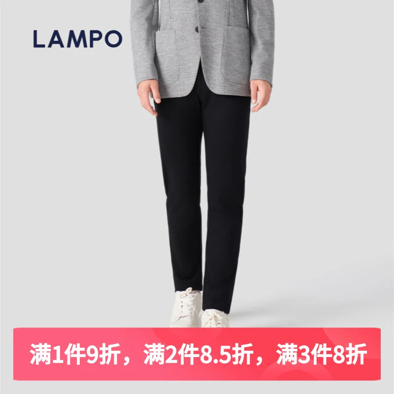 【LAMPO】蓝豹秋冬男士黑色纯色弹力休闲时尚四袋裤