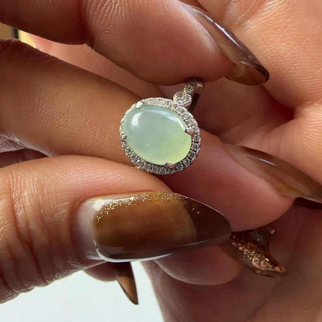 翡翠银S925镶嵌戒指