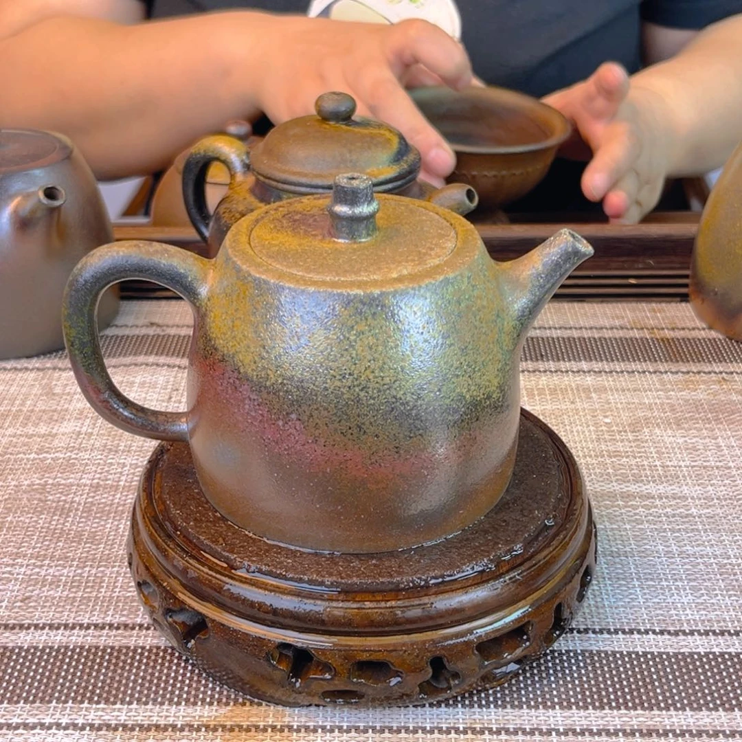 茶壶紫砂底槽清柴烧380cc