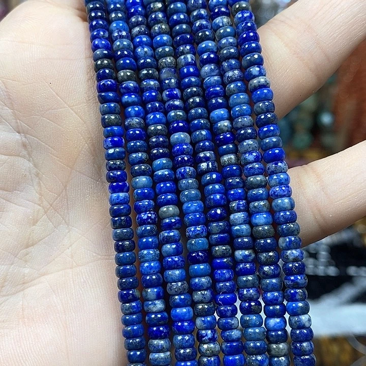玛瑙/玉髓未镶嵌珠宝半成品天然青金卡4*2mm