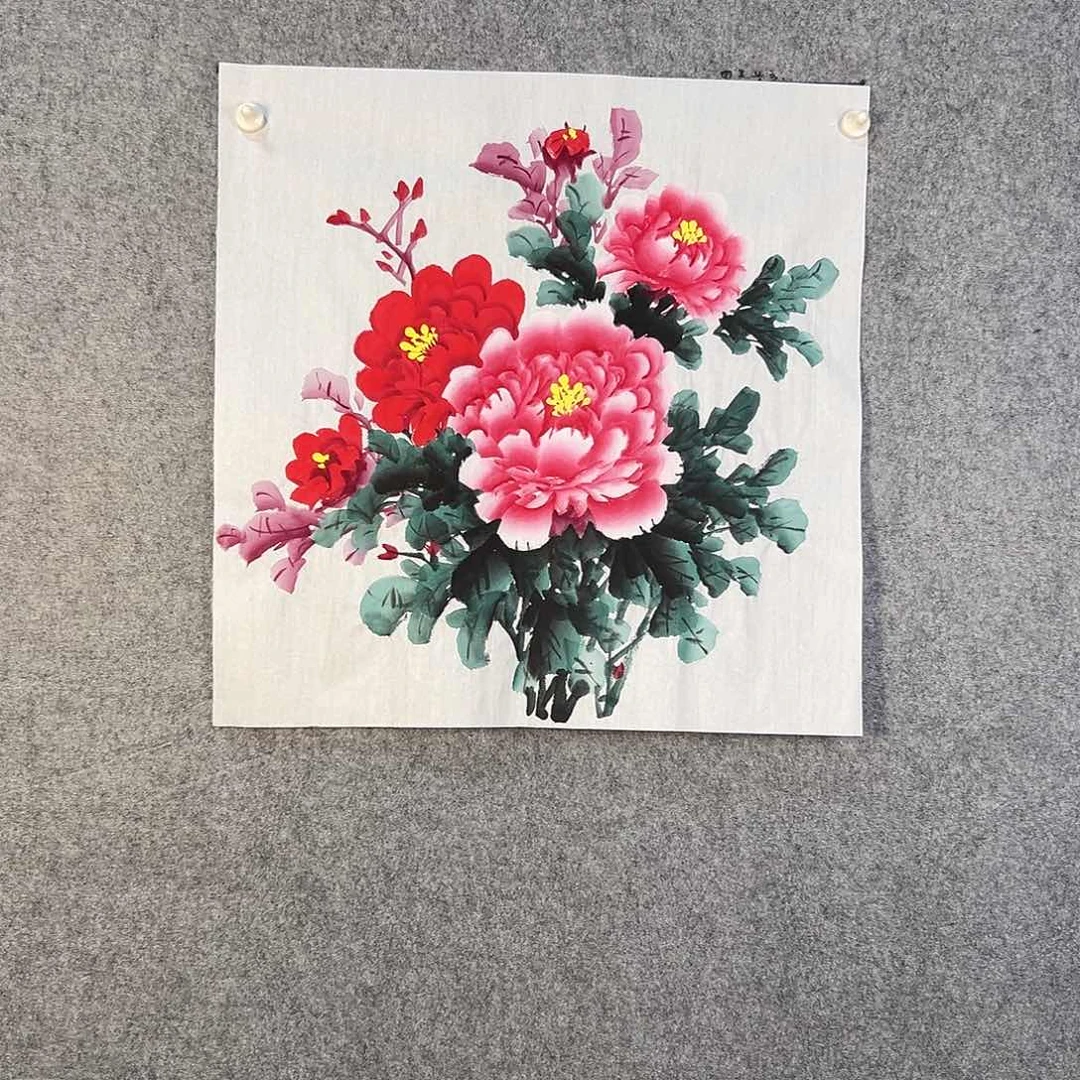 国画153 牡丹花鸟等画风与山水的