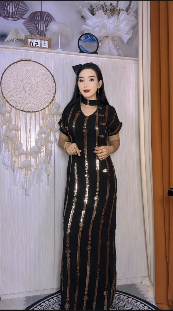 11印花V领无袖夏季圆领套头连衣裙轻奢显瘦长款长裙