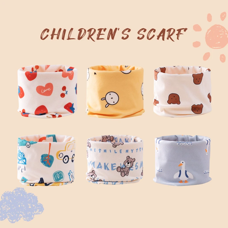 秋冬季儿童围脖套头防风保暖婴幼儿卡通围巾男女宝宝德绒脖套a类