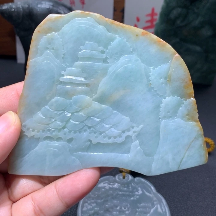 翡翠未镶嵌颈饰保真天然A货翡翠