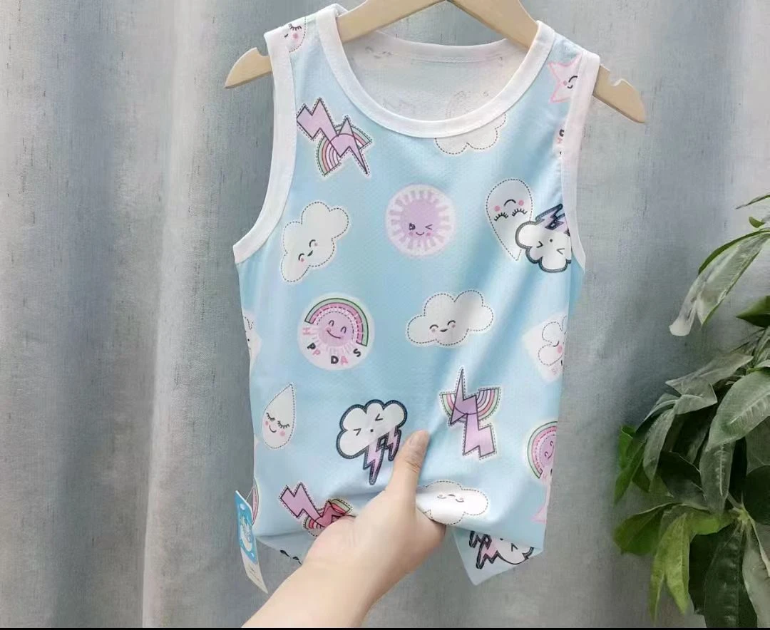 儿童夏季无袖透气网孔背心2166