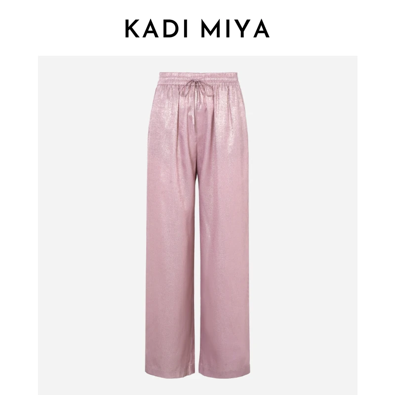 KADIMIYA微瑕时尚简约橡筋腰长裤休闲裤女时尚街头气质