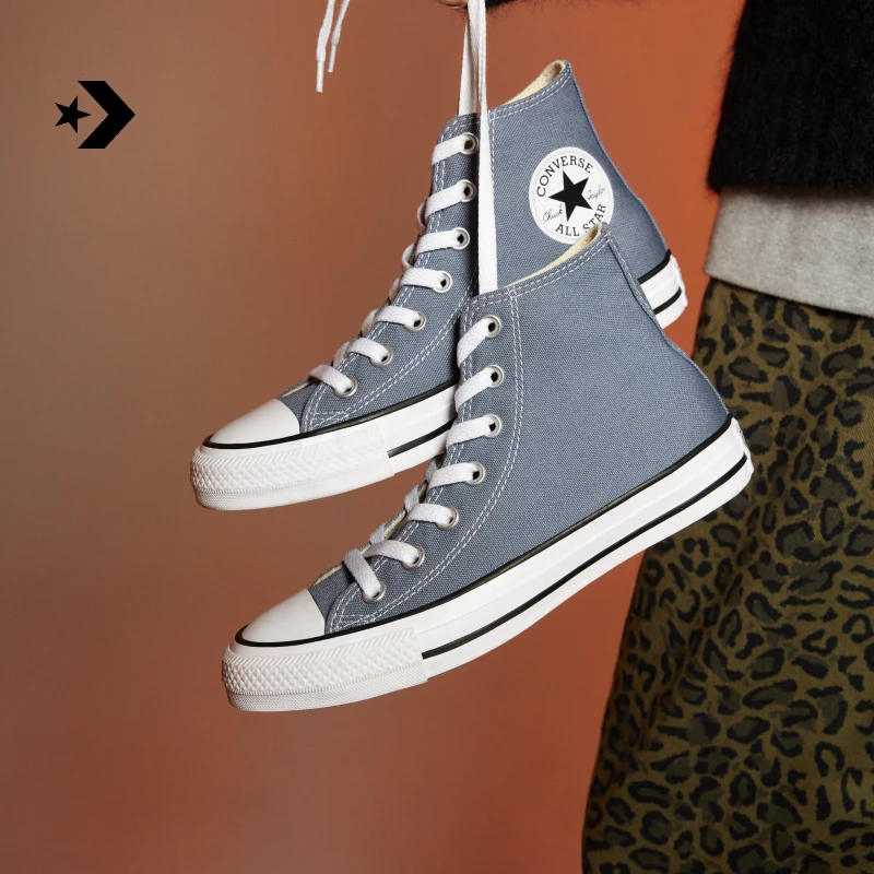 匡威AllStar男女高帮帆布鞋银霜灰灰色CONVERSE A02786C