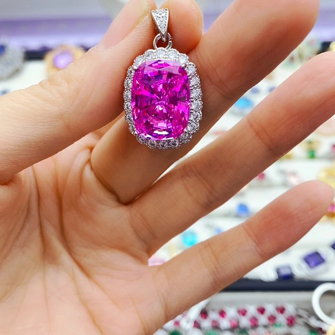 吊坠(赠链)彩色蓝宝石未镶嵌