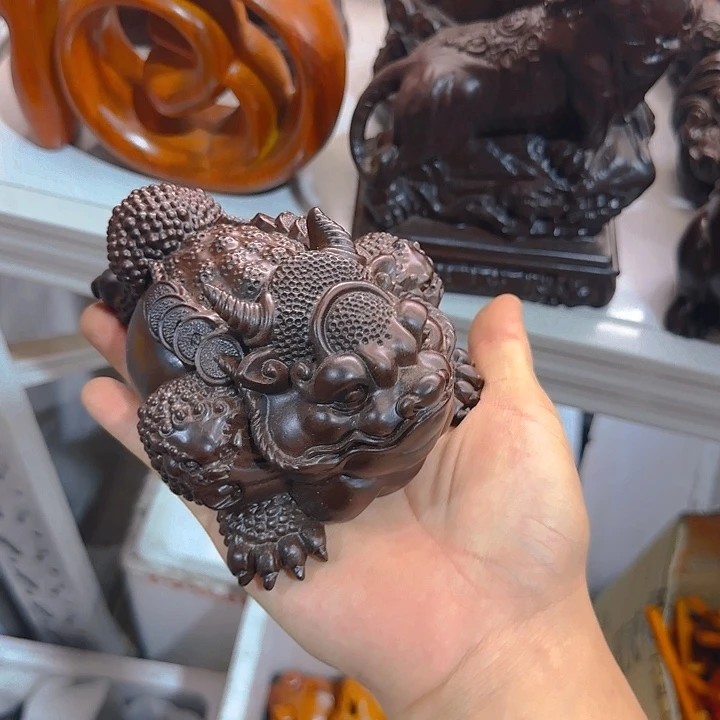 木黑檀木15牛角金蟾 一只