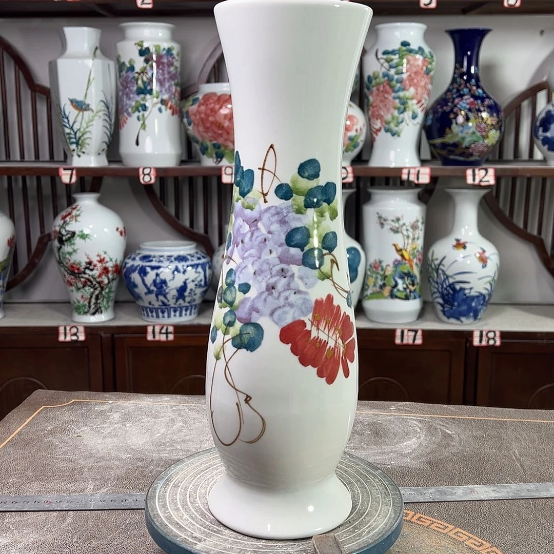 摆件陶景德镇陶瓷蛮紫藤