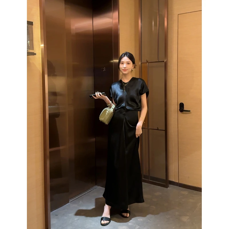 饭饭FANN COLLECTION 流转 100醋酸设计款无袖连衣裙FANNC136