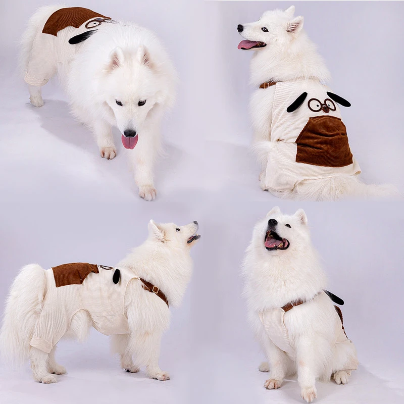 大中型犬四脚衣春秋冬季灯芯绒裤子金毛萨摩耶拉布拉多宠物衣服潮