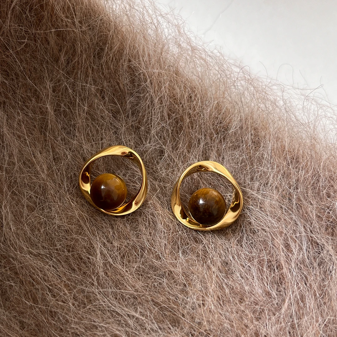 足银耳饰 999银针美拉德耳钉轻奢复古耳环女小众气质时尚秋冬高级