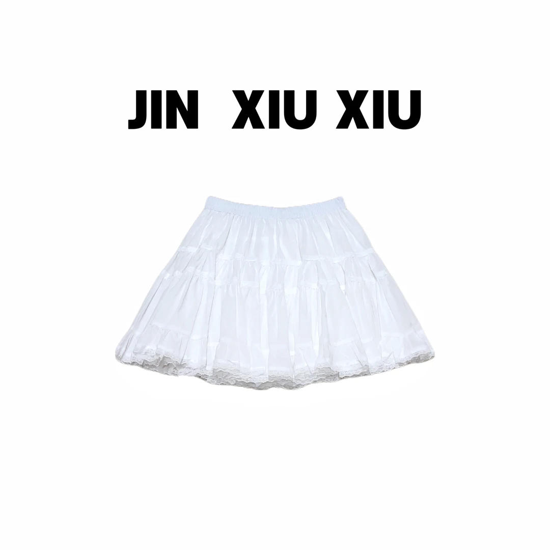 JINXIUXIU夏季新款碎花蕾丝花边拼接韩系甜美蛋糕蓬蓬短裙Y672