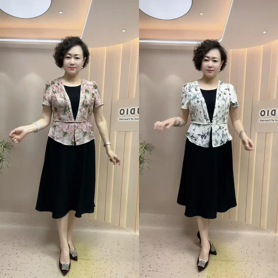 25#收腰显瘦假两件连衣裙