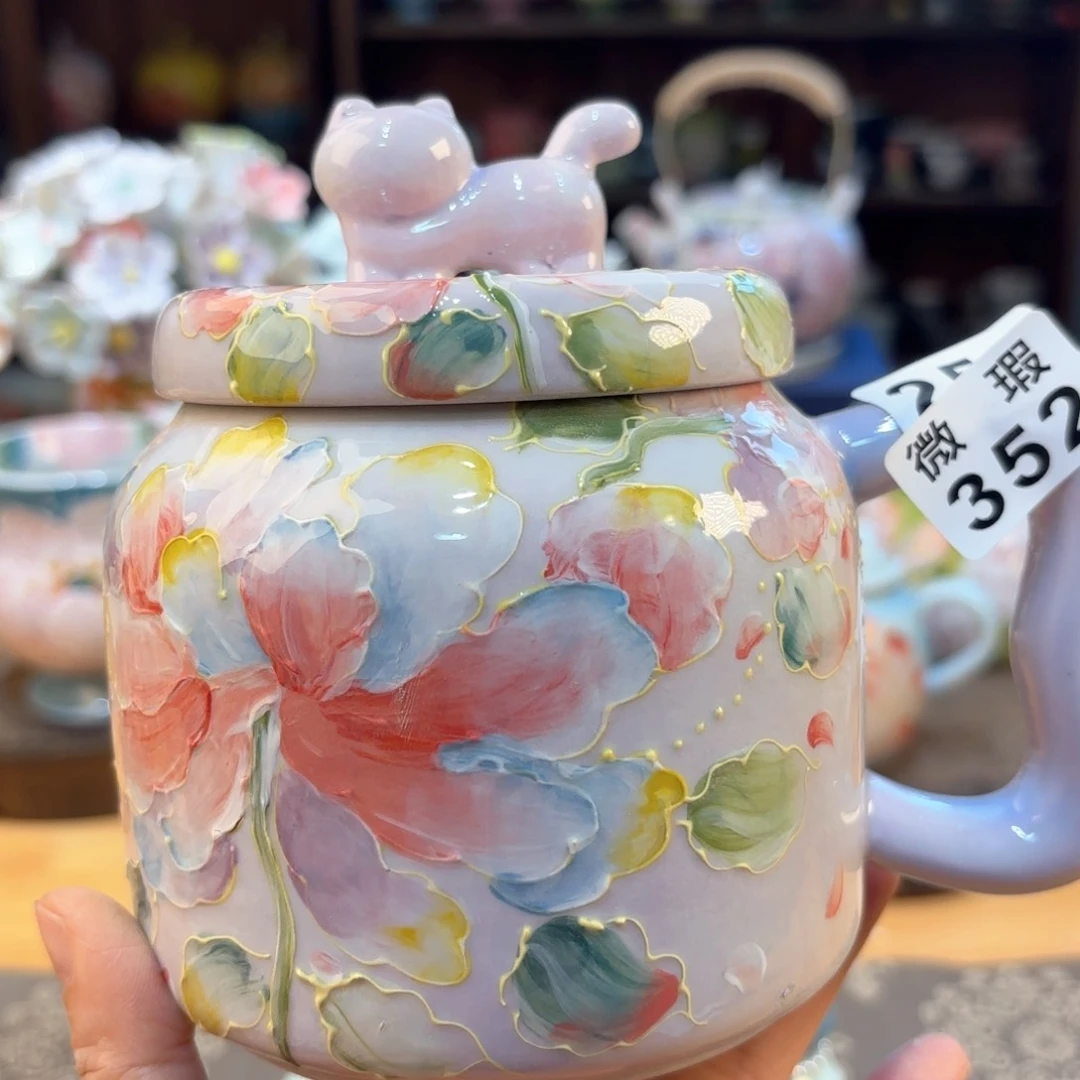 景德镇手绘高温釉下彩陶瓷茶具