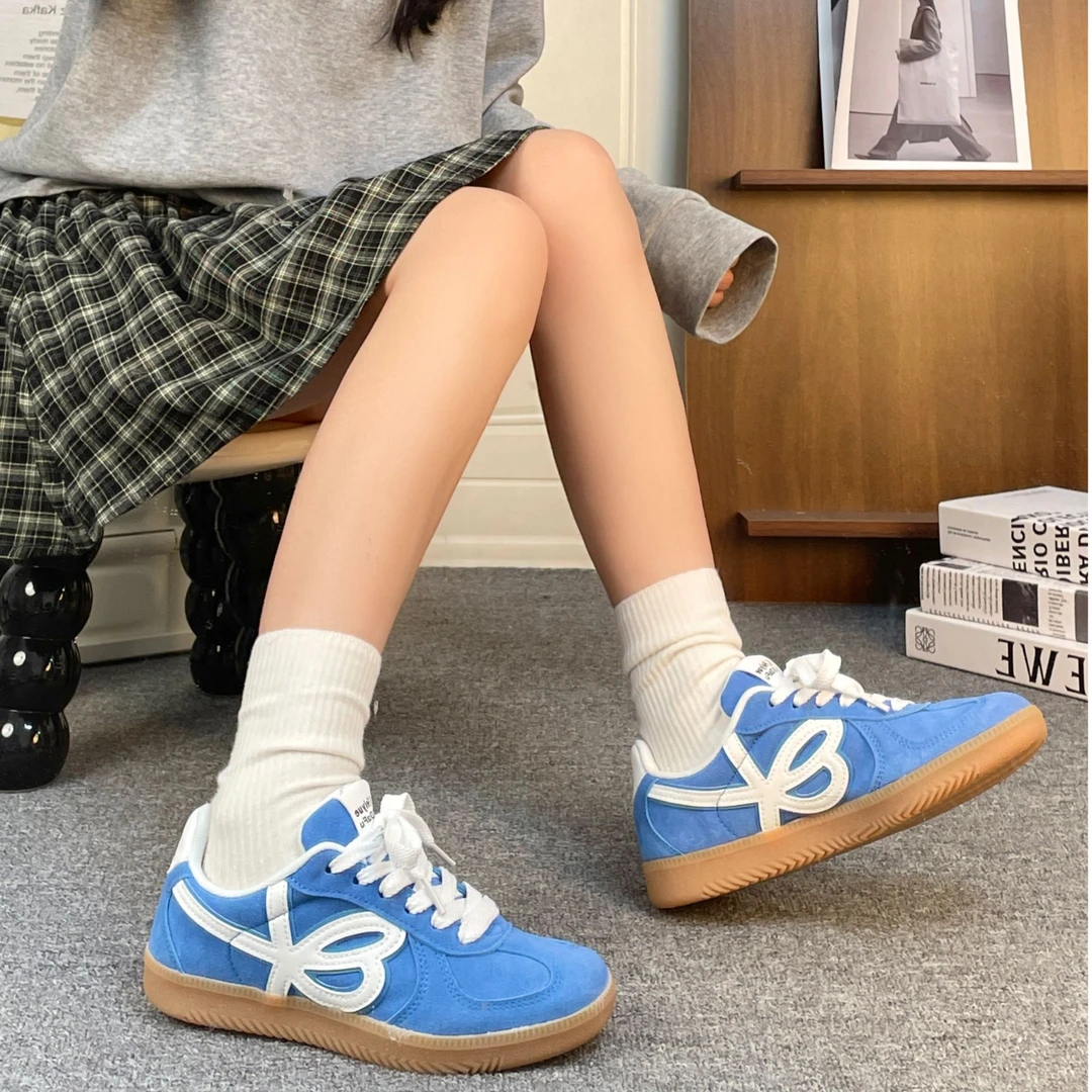 飞跃2025德训软底鞋秋冬季新款百搭鞋子平底复古休闲鞋耐磨板鞋