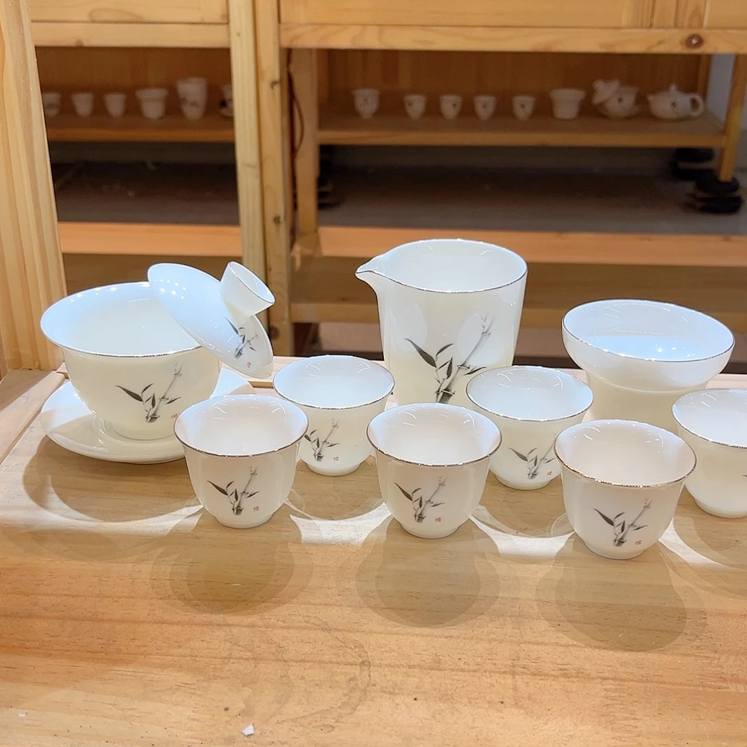 【御瓷斋】羊脂玉瓷茶具套装