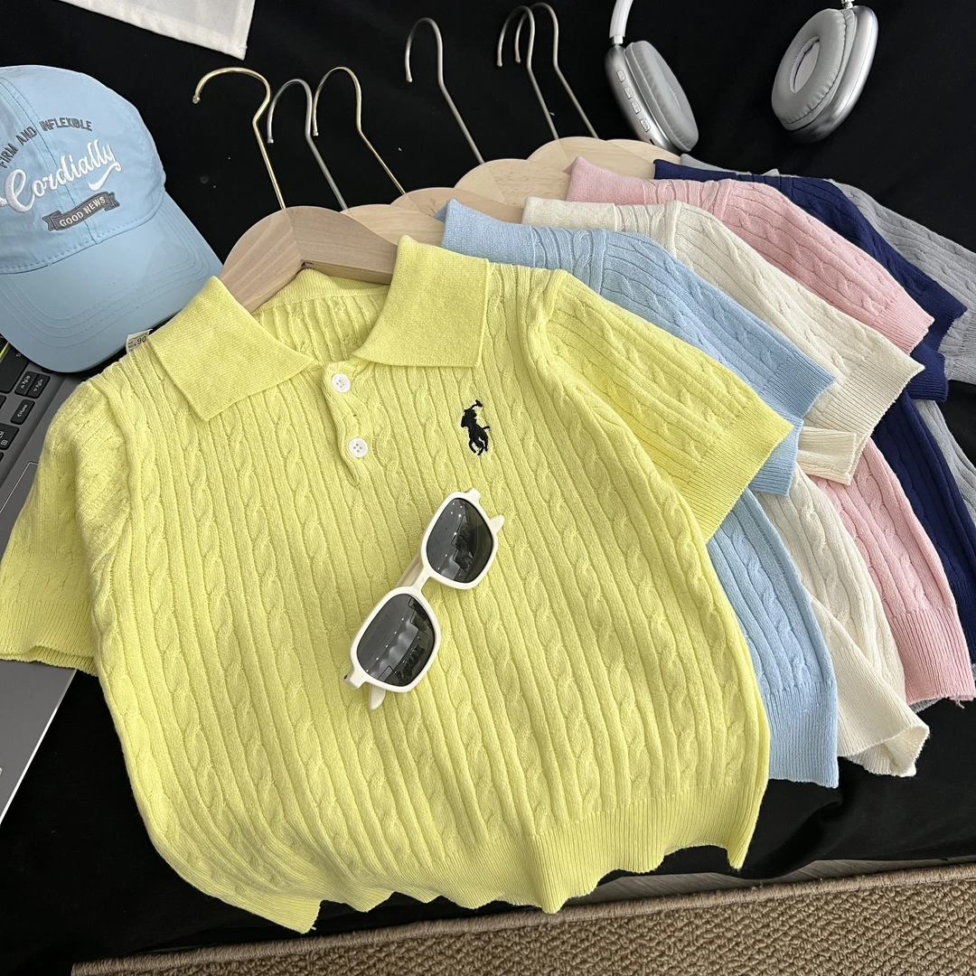 【满姐】2025夏季新款时尚韩版POLO衫短袖男女童亲子针织衫毛衣休闲