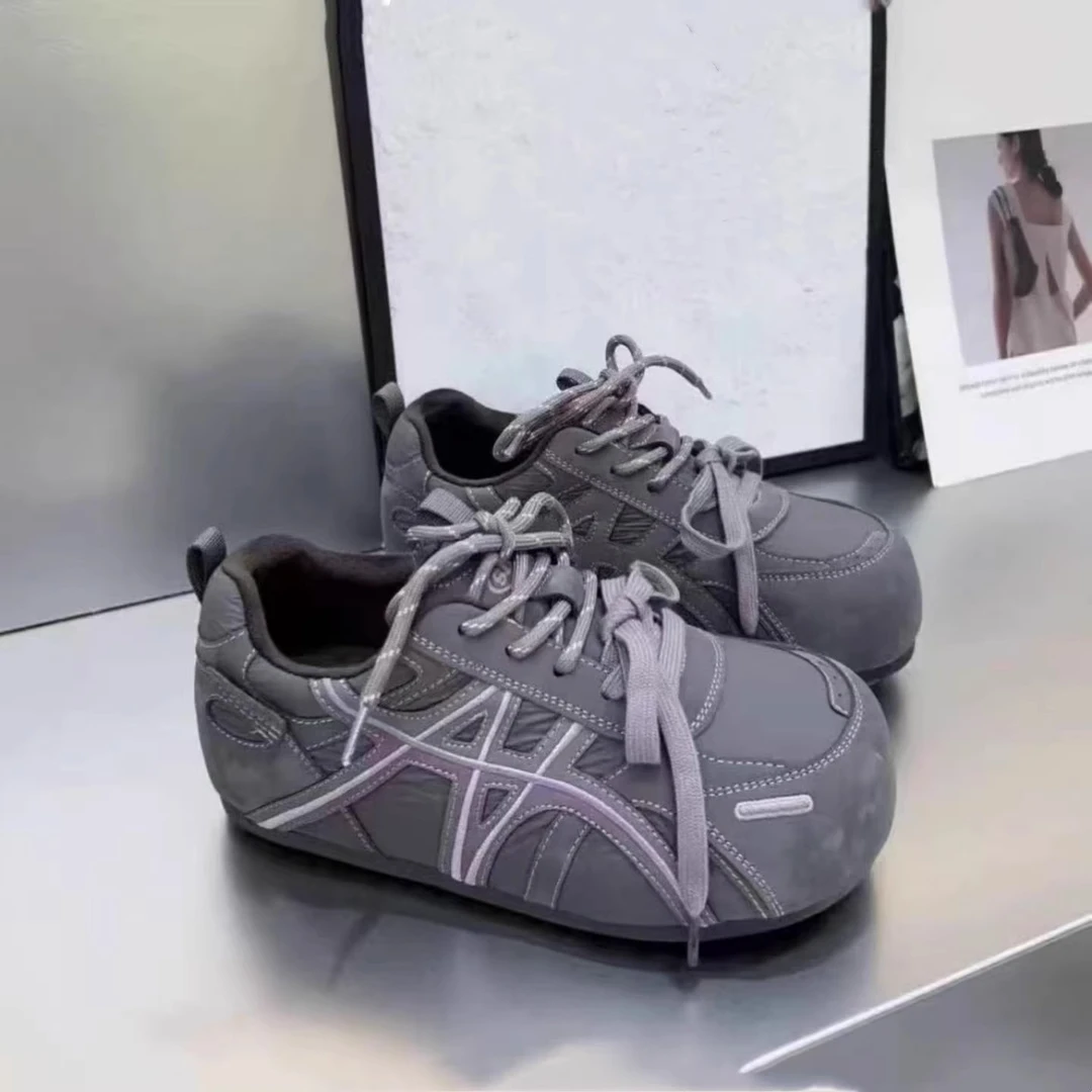 小众厚底加绒泡芙面包板鞋女2025新款秋冬季女鞋子网红爆款德训鞋