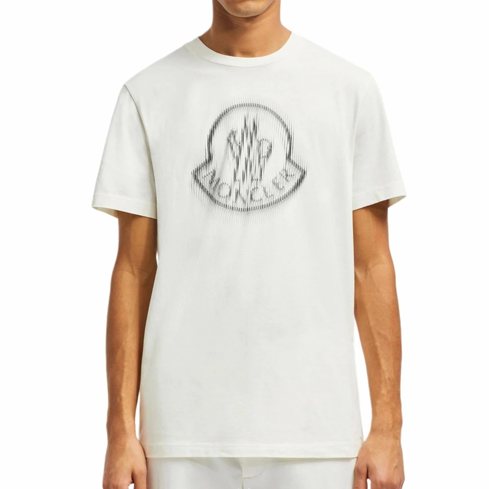全新未使用 MONCLER (香港发)模糊T恤 男款 白色8C0000489A17/BCJ