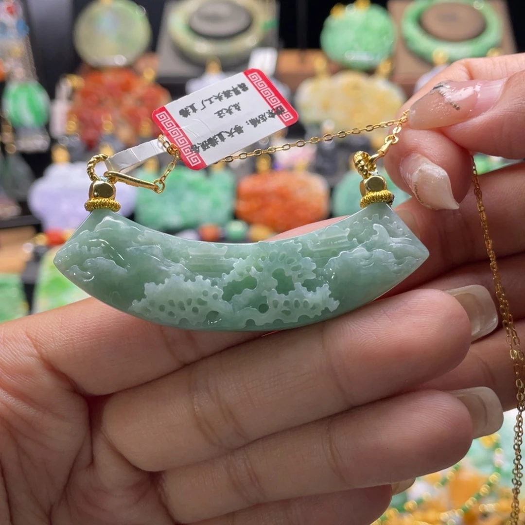 翡翠未镶嵌颈饰代编织