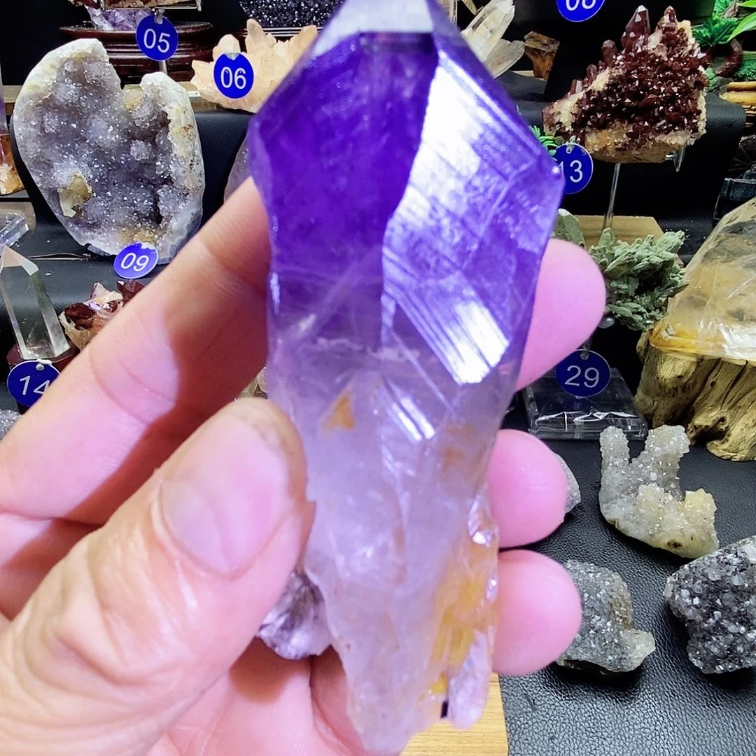 石材紫水晶摆件，
