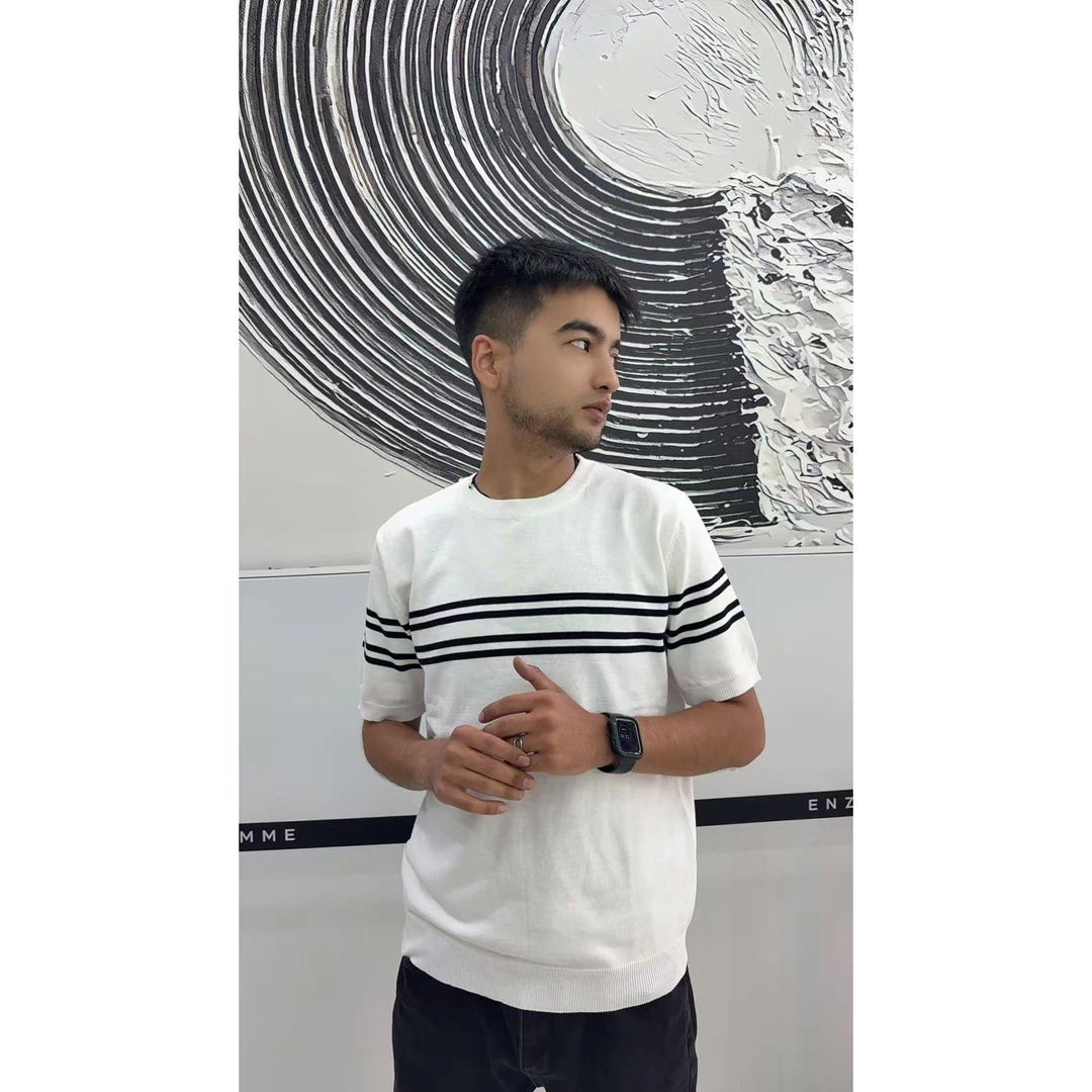 夏季亲肤舒适透气百搭短袖时尚男士针织T桖