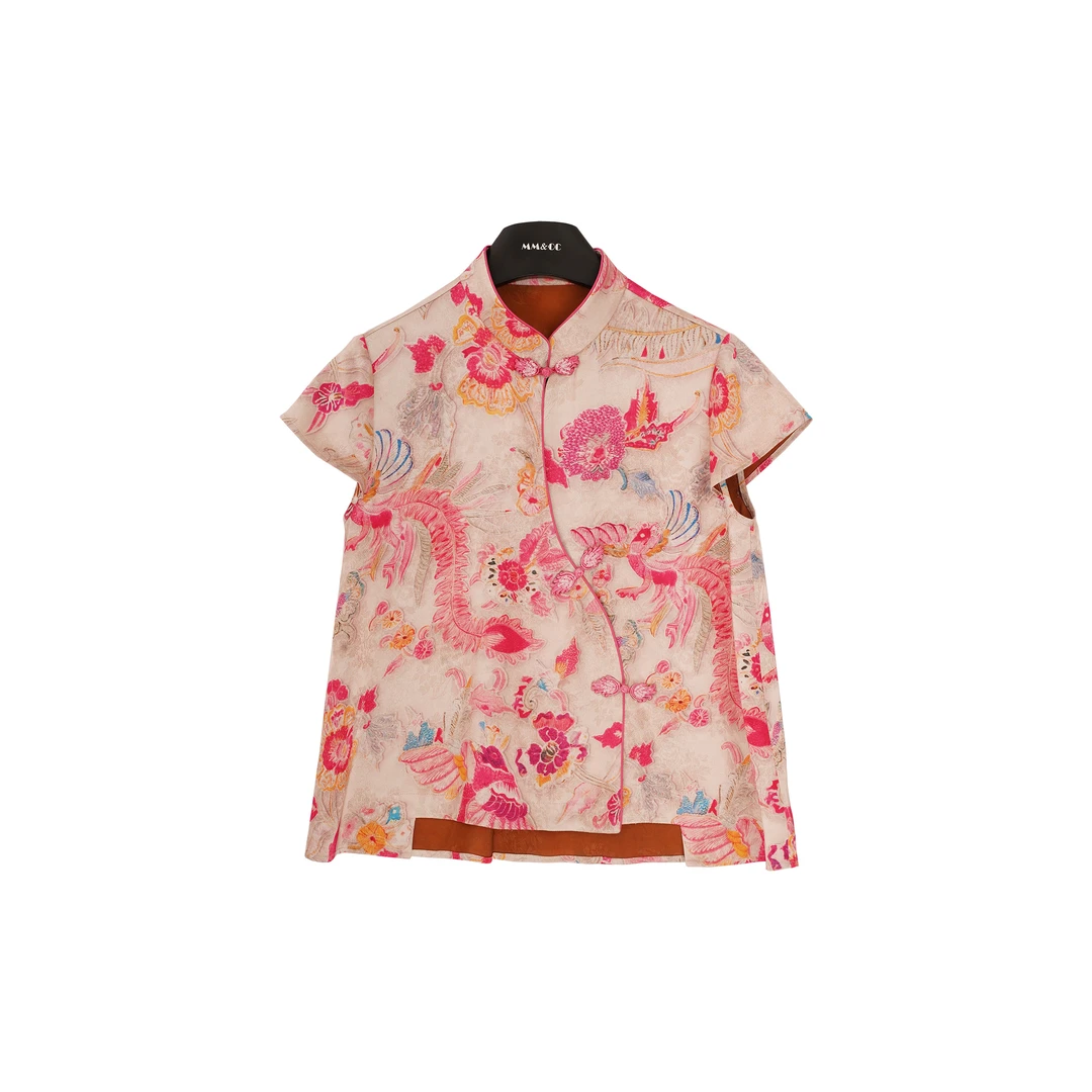 【欢喜】新中式国风夏季新款短袖上衣MCGSY1063