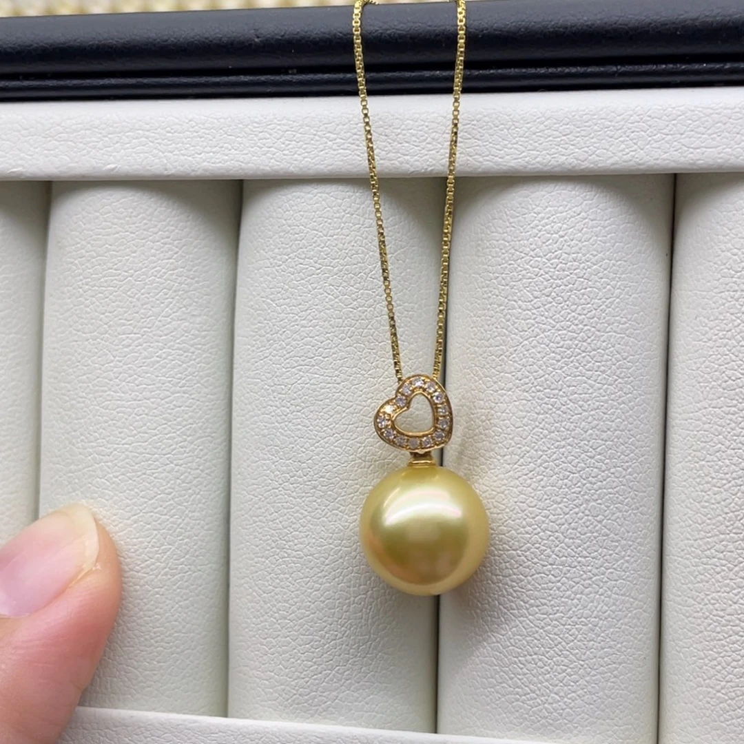 9K金镶嵌吊坠(不含链)海水珍珠