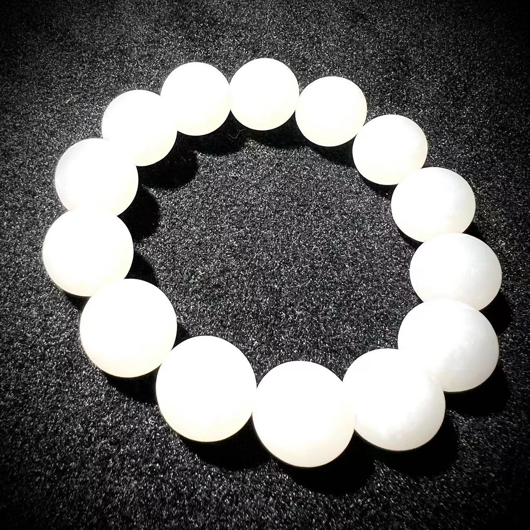 四九城收藏和田玉黑山料同料16mm百搭妈妈精圆手串男女同款