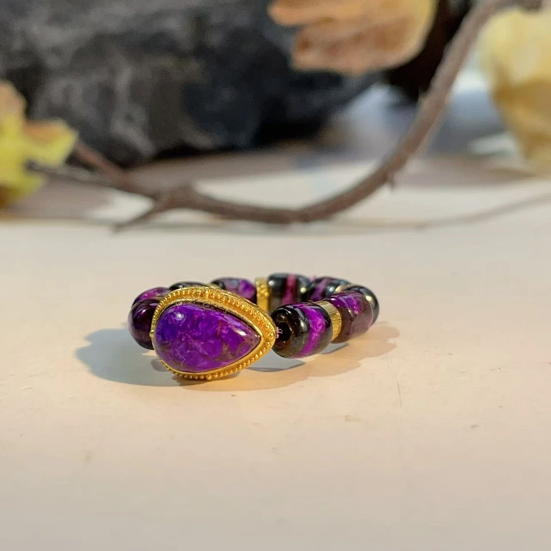 舒俱来高阶红丝绒金镶戒指18k/AZB5181(潘紫）