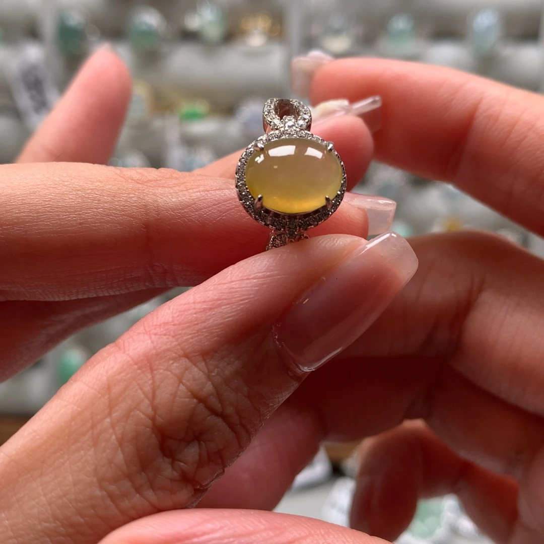 翡翠戒指银S925镶嵌n****o戒指33