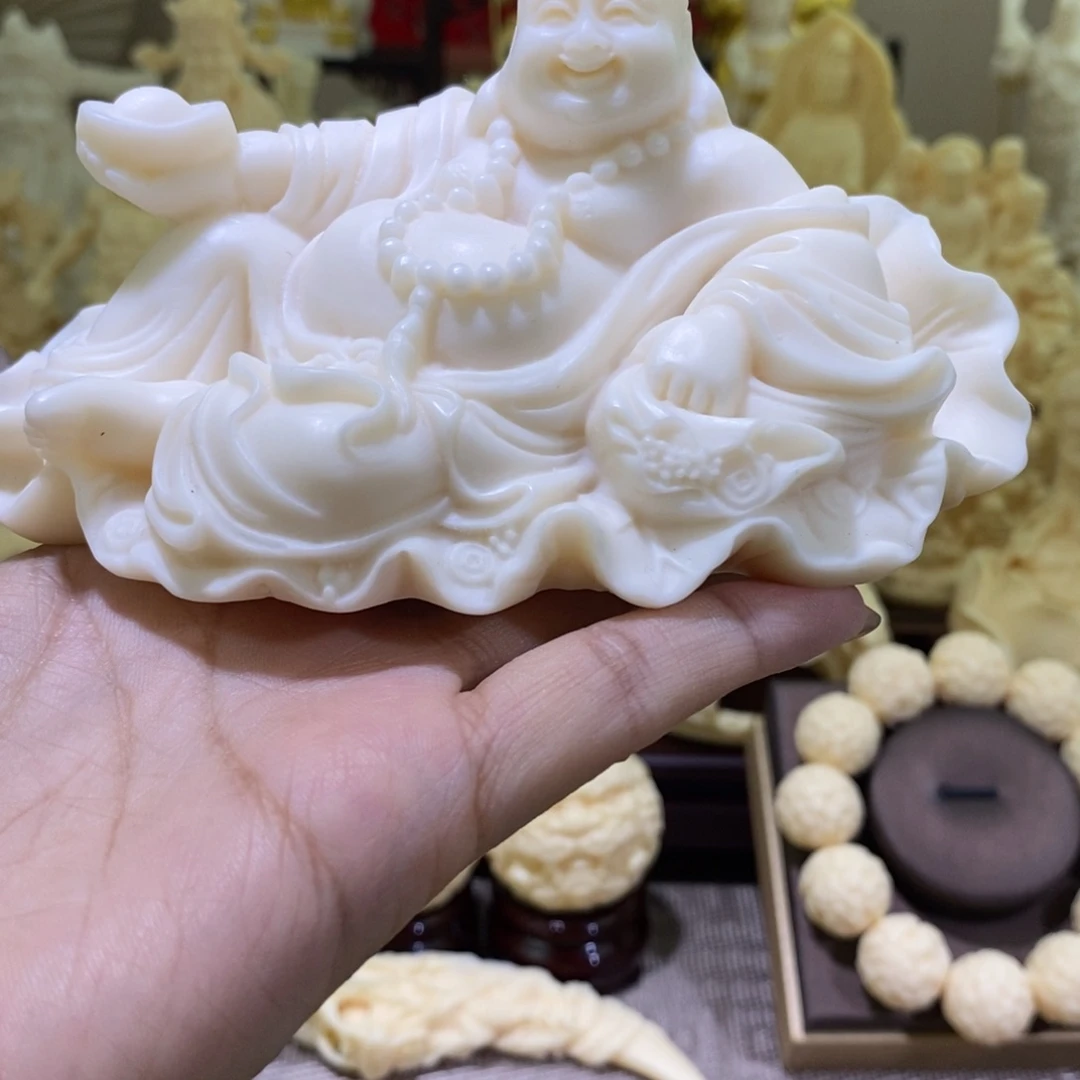 菩提根/象牙果把件象牙果荷叶弥勒大号