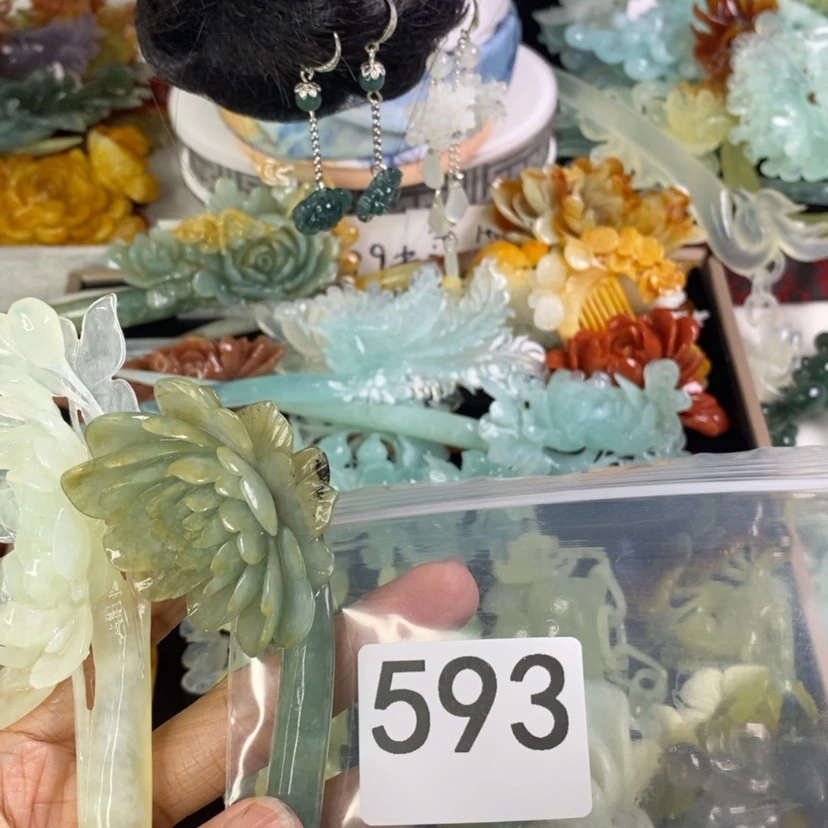 【闪购商品】岫玉发饰未镶嵌梦***梦