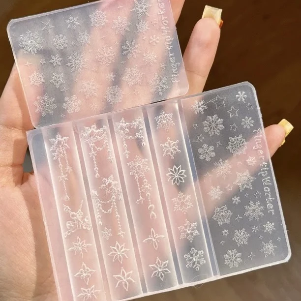 【新年美甲模具】FingertipWorker猪猪圣诞雪花链条模具新年模具