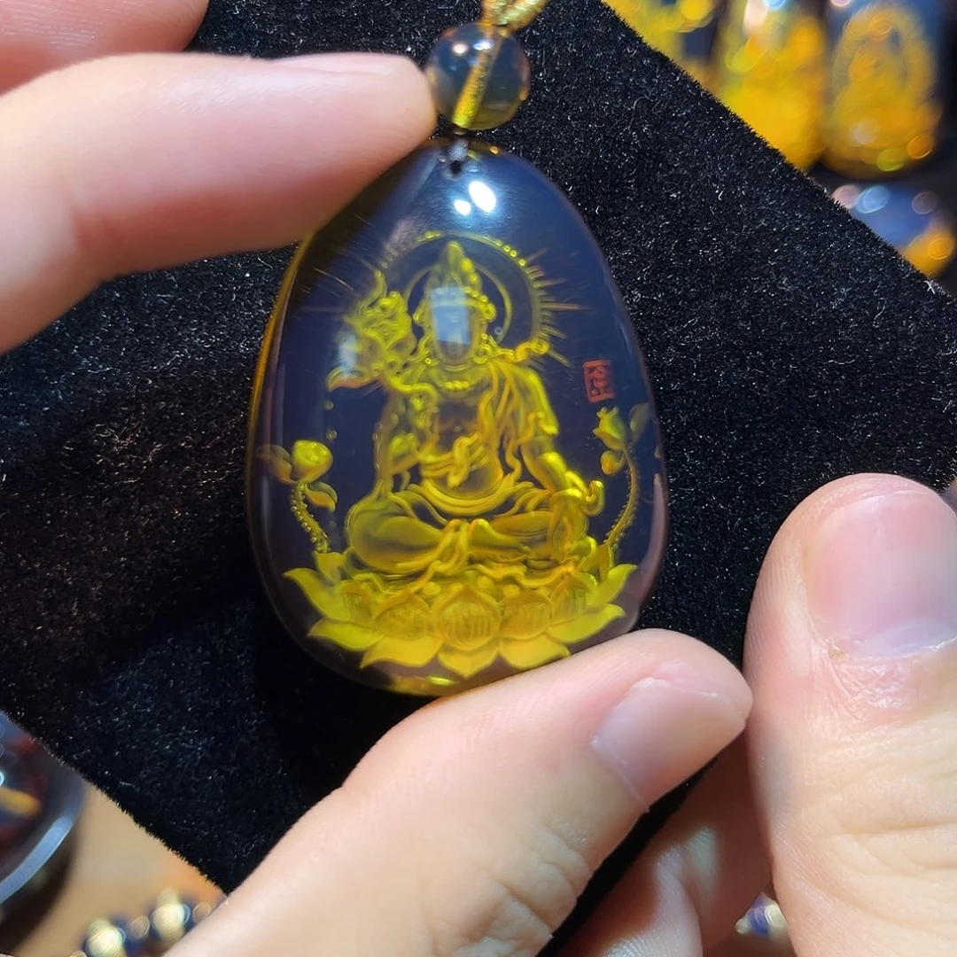 蓝珀未镶嵌珠宝奇石大势至菩萨