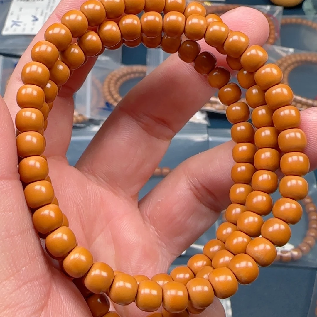 手串橄榄核老挝SS级核尖极限弧尺寸6.7全无白