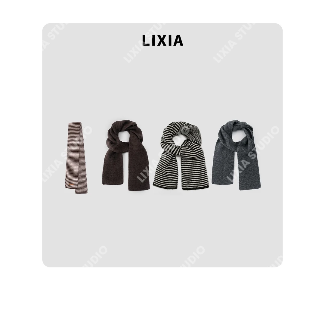 LIXIA【条纹自留】自留全羊毛丽霞私物围巾-A8150
