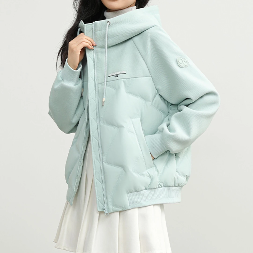 保暖短款秋冬连帽羽绒服女士女款时尚休闲百搭宽松运动户外