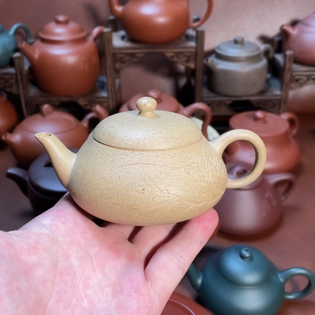 清***️茶壶紫砂本山段矮梨