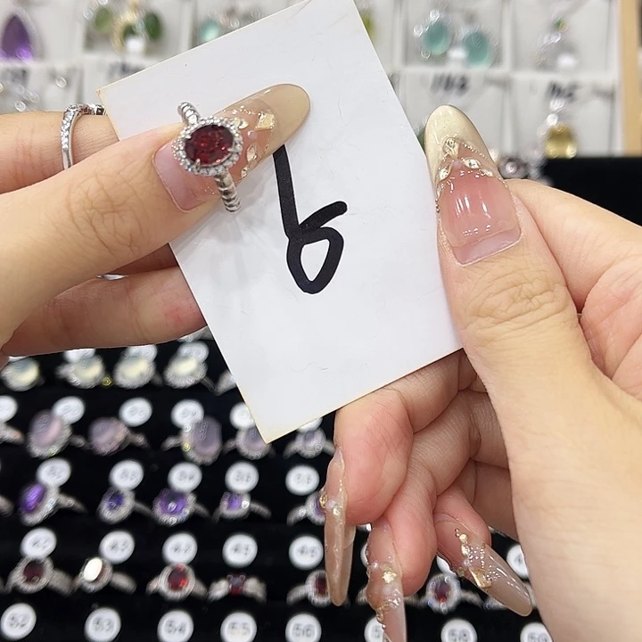 龙***格石榴石戒指银S925镶嵌