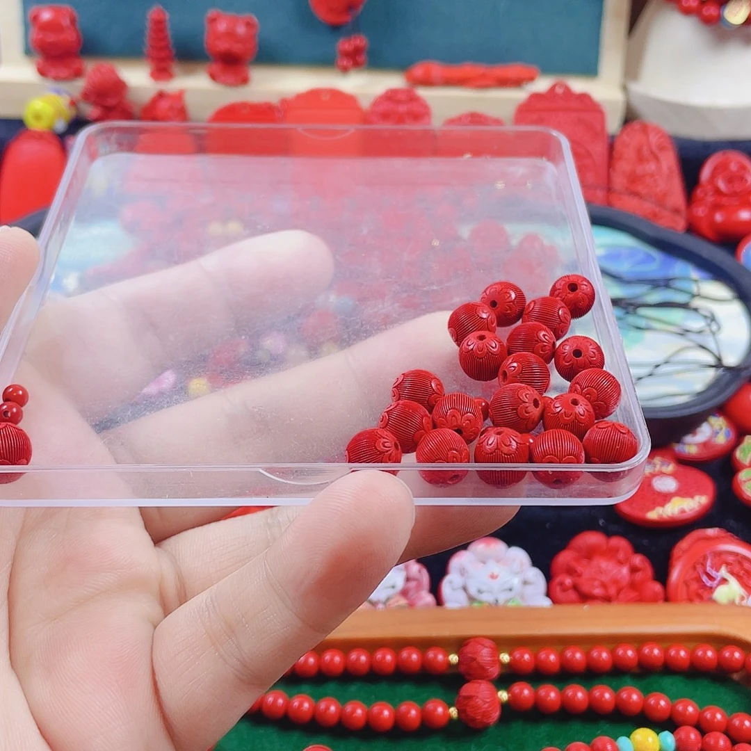 天然辰砂含辰砂工艺品23颗卡8丝绒珠子加8颗卡4