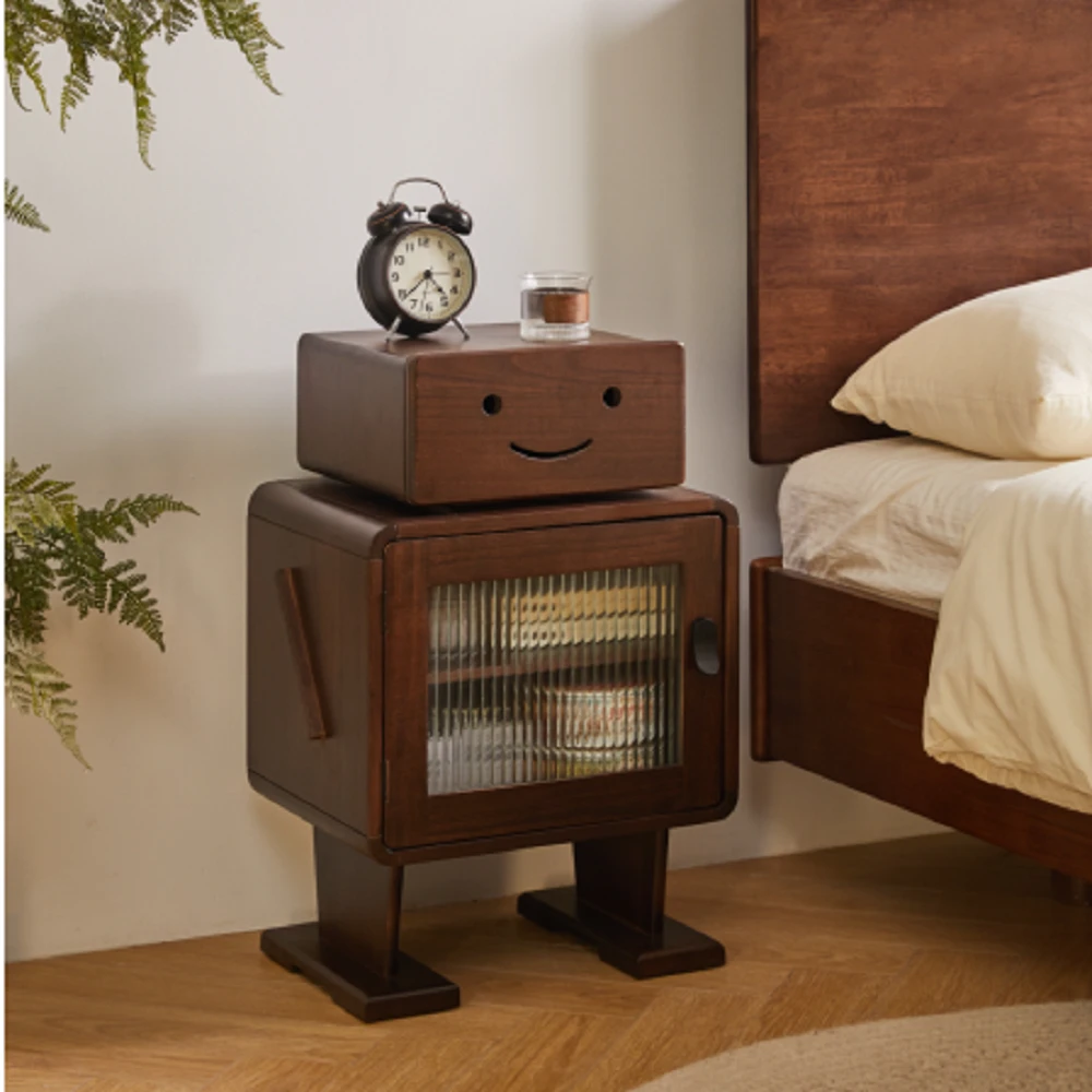 【机器人床头柜】实木柜子可旋转置物客厅卧室摆件