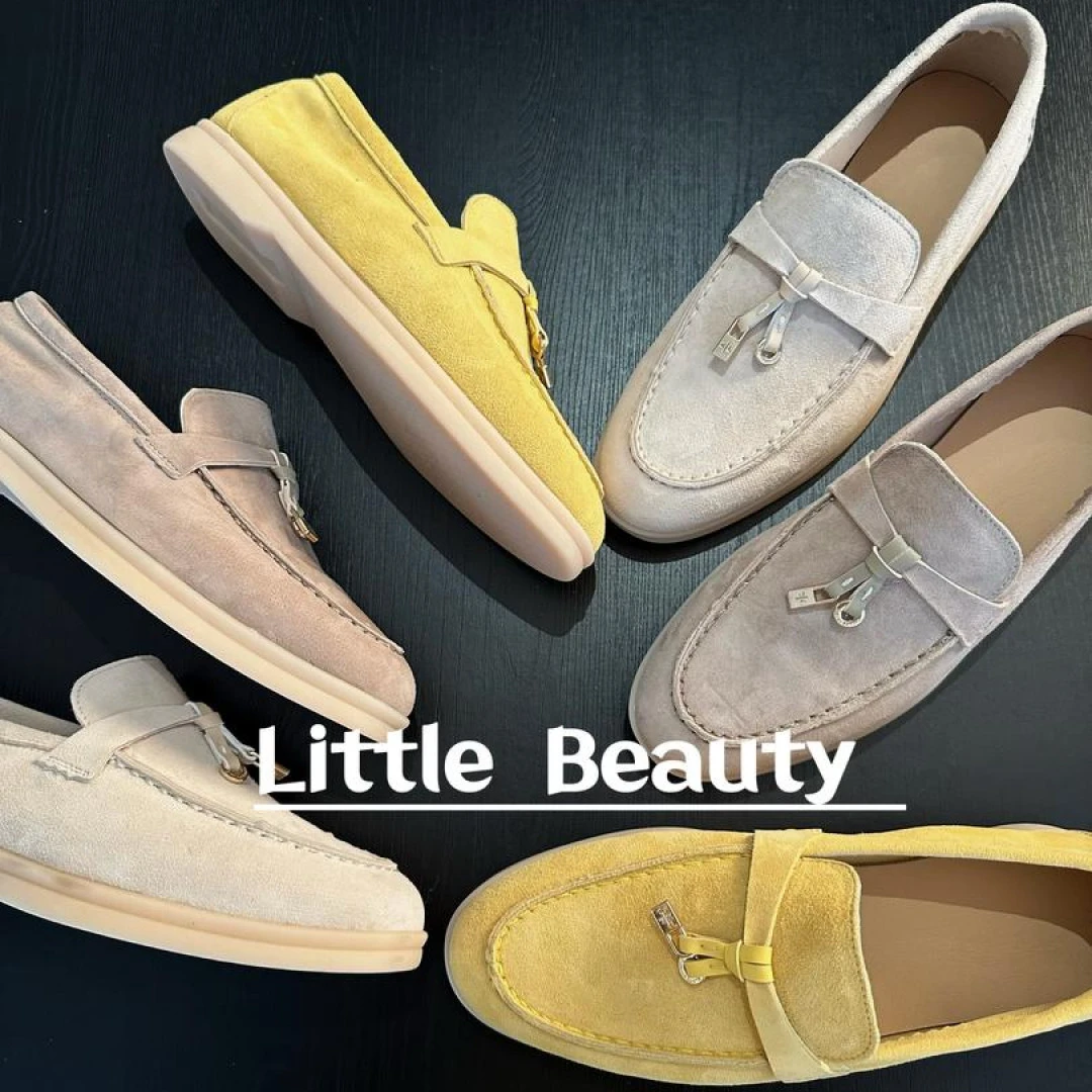 【小美家】LP超软一脚蹬真皮春秋平底乐福鞋女