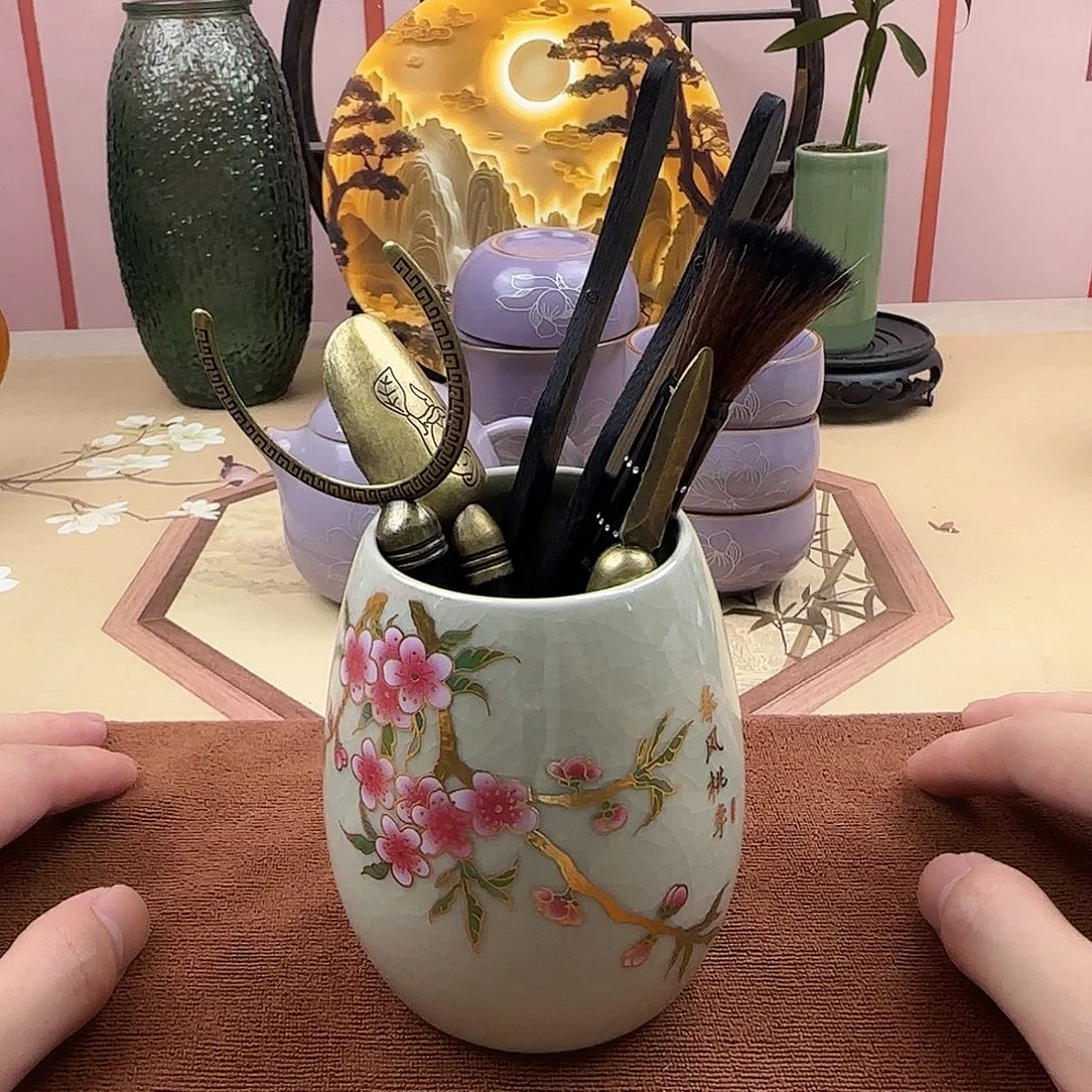 桃李春风六君子汝窑开片