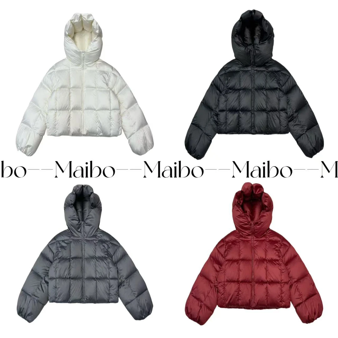 DD-6889连帽冬季加厚宽松缎面龟背感羽绒服